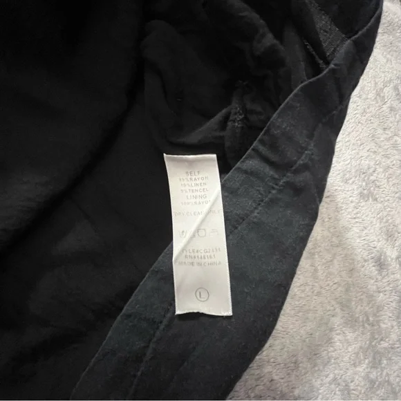 j. marie Black Large Dress with White Floral Embroidered with Pockets - Picture 5 of 7